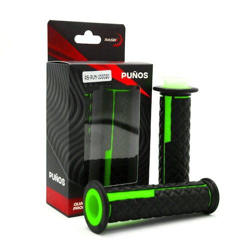 Puños Para Moto Rasen De Caucho Tipo Cuarzo Verde Universal