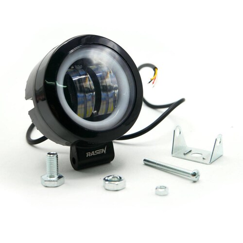 Faro Para Moto Rasen 2 Led Redondo Con Lupa Luz Blanca Fija Y Estrobo ...