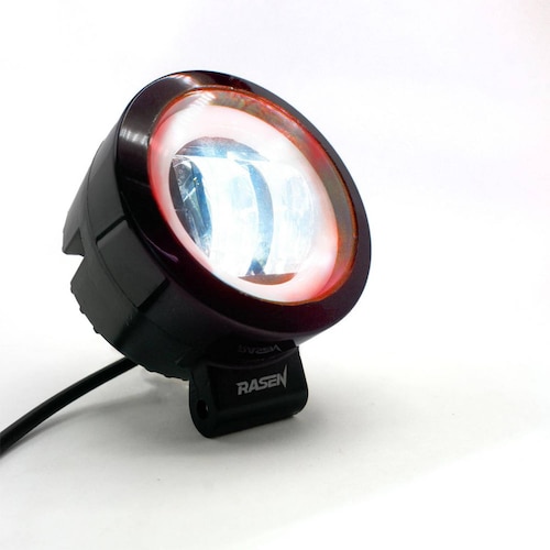 Faro Para Moto Rasen 2 Led Redondo Con Lupa Luz Blanca Fija Y Estrobo ...