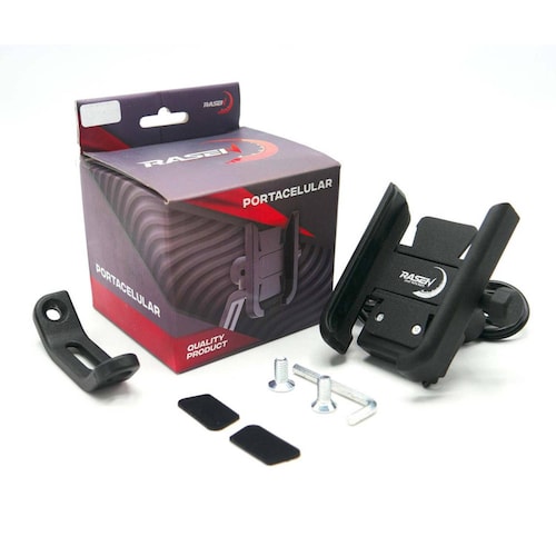 Soporte Para Moto Rasen Para Celular Universal Metalico Para Espejo Con Cargador          