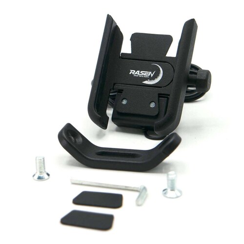 Soporte Para Moto Rasen Para Celular Universal Metalico Para Espejo Con Cargador          