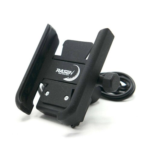 Soporte Para Moto Rasen Para Celular Universal Metalico Para Espejo Con Cargador          