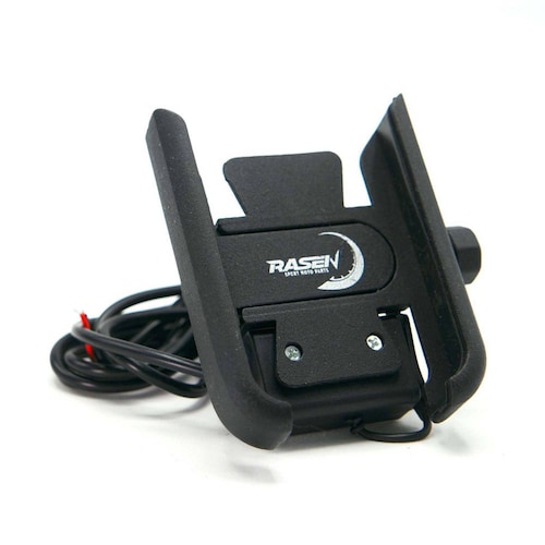 Soporte Para Moto Rasen Para Celular Universal Metalico Para Espejo Con Cargador          