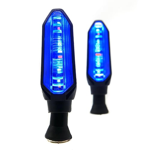 Direccionales Para Moto Rasen Led Secuencial Premium 4 Hyperled Universal Azul