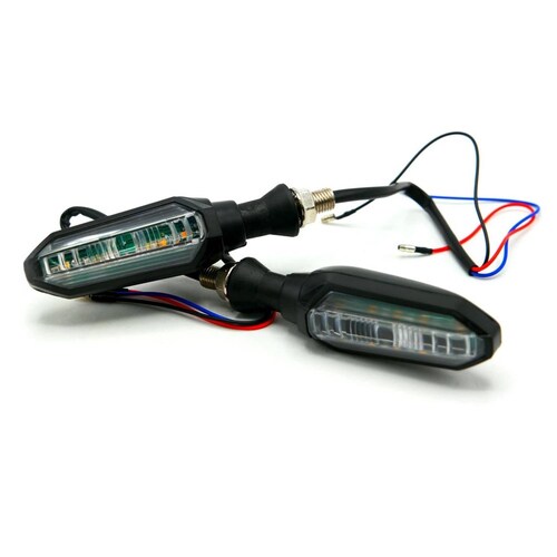 Direccionales Para Moto Rasen Led Secuencial Premium 4 Hyperled Universal Azul