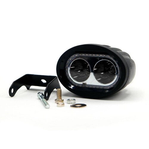 Faro Para Moto Rasen Led 2 Ojos Blanco, Contorno De Angel Con Luz Alta, Baja Y Estrobo      