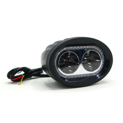 Faro Para Moto Rasen Led 2 Ojos Blanco, Contorno De Angel Con Luz Alta, Baja Y Estrobo      