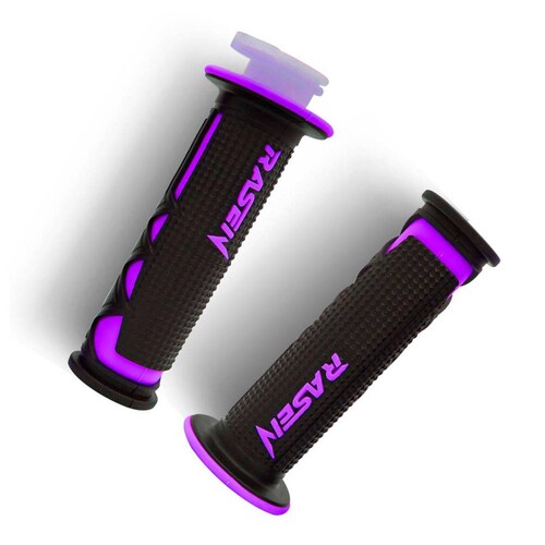 Puños Para Moto Rasen De Caucho Tipo Panal Violeta Universal