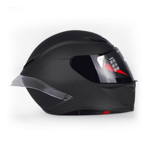 Casco Para Moto Rasen Cerrado Fibra De Carbono Certificado Dot              Negro