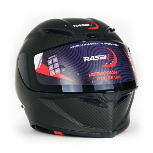 Casco Para Moto Rasen Cerrado Fibra De Carbono Certificado Dot              Negro