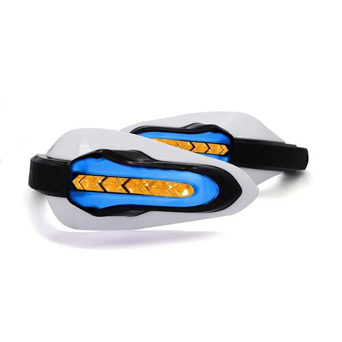 Protector De Puños Para Moto Rasen Deportivo Color Negro Con Intermitente            Blanco