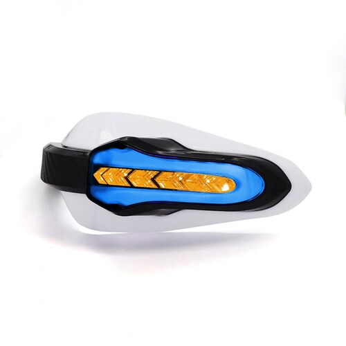 Protector De Puños Para Moto Rasen Deportivo Color Negro Con Intermitente            Blanco