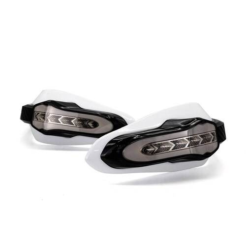 Protector De Puños Para Moto Rasen Deportivo Color Negro Con Intermitente            Blanco