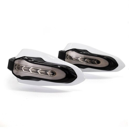 Protector De Puños Para Moto Rasen Deportivo Color Negro Con Intermitente            Blanco