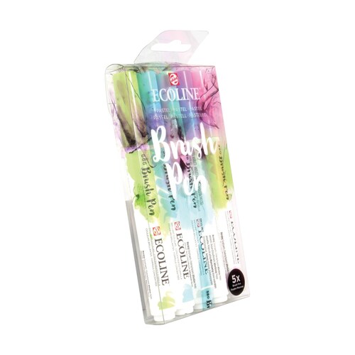 Estuche Con 5 Marcadores Ecoline Brush Pen Tonos Pastel #11509901