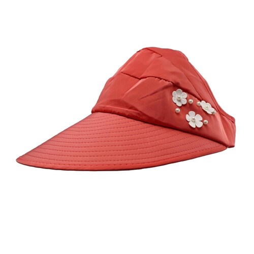 Sombrero Para Sol Dama Playa Primavera Verano Protección Uv (Coral Claro).
