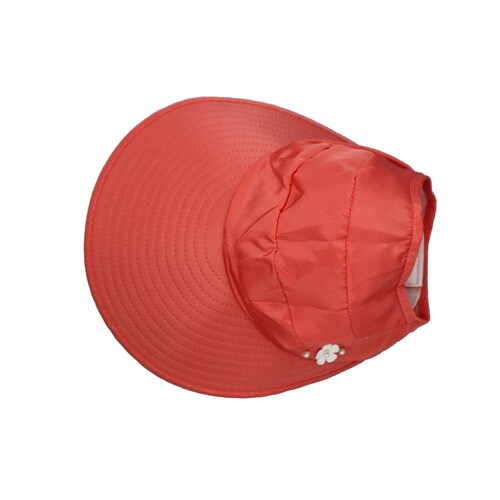 Sombrero Para Sol Dama Playa Primavera Verano Protección Uv (Coral Claro).