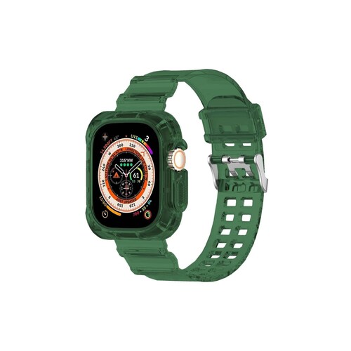 Correa de silicona ultra resistente para Apple Watch todas las series  38/40/41/42/44/45mm diseñada para un uso rudo y duradero estilo y protección (Verde)