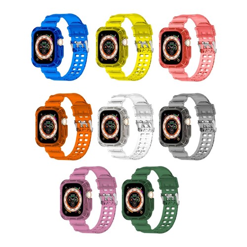 Correa de silicona ultra resistente para Apple Watch todas las series  38/40/41/42/44/45mm diseñada para un uso rudo y duradero estilo y protección (Verde)