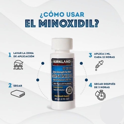 Minoxidil 5% 6 Cajas Para Crecimiento Capilar Barba Y Bigote, Disminuye la pérdida de cabello, Kirkland Signature.