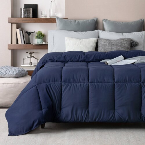 Edredón Acolchado Duvet Matrimonial Hipoalergénico Azul Marino ESQUIMAL.