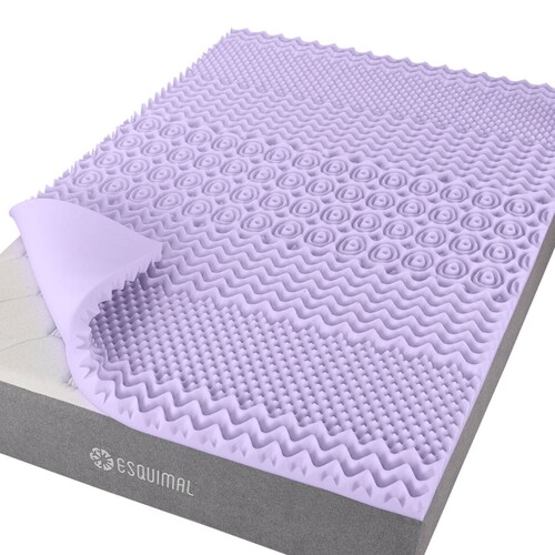 Colchoneta Memory Foam Matrimonial Topper 7 Zonas de Confort Lavanda ESQUIMAL