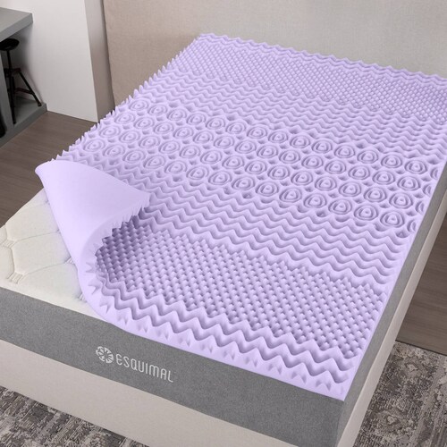 Colchoneta Memory Foam Matrimonial Topper 7 Zonas de Confort Lavanda ESQUIMAL