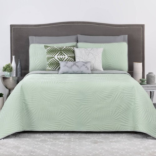 Edredón Ligero King Size Doble Vista con Fundas Menta - Gris REAL TEXTIL