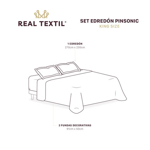 Edredón Ligero King Size Doble Vista con Fundas Menta - Gris REAL TEXTIL