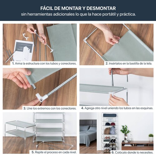 Zapatera Closet Organizador Zapatos 9 Niveles Hasta 27 Pares Negro ESQUIMAL