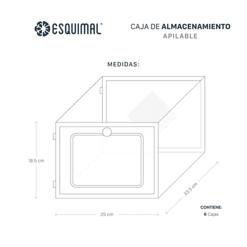 Organizador / Estante De Zapatos Set 6 Cajas Apilables para Multiusos Blanco ESQUIMAL.