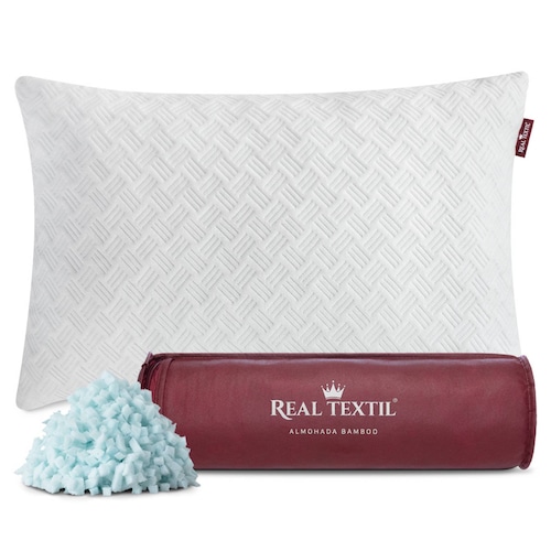 Almohada Memory Foam Ajustable Estándar C/funda REAL TEXTIL