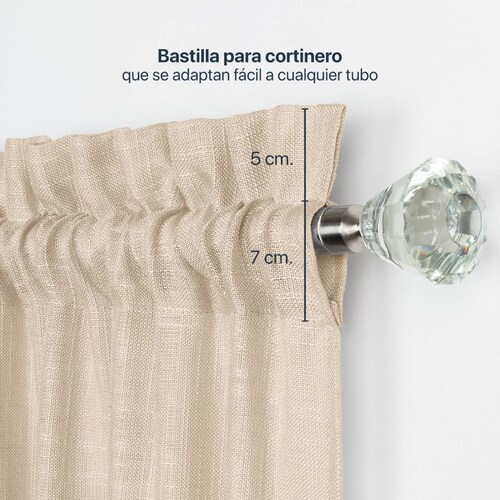 Cortina translúcida beige o gris 100% lino: agregue un toque de elegancia  natural a su hogar -  España