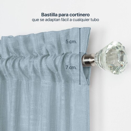 Cortina Translúcida Tipo Lino - 2.70m X 2.30m Azul ESQUIMAL