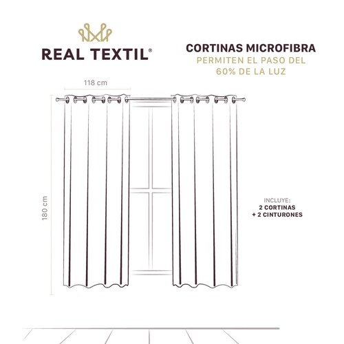 Cortina 2.36x1.80m Con Argollas Mostaza REAL TEXTIL