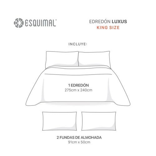 Edredón King Size Velvet Bordado más 2 Fundas Angel ESQUIMAL