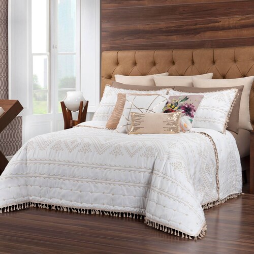 Edredón Ligero Matrimonial Luxus + Fundas Greta ESQUIMAL.