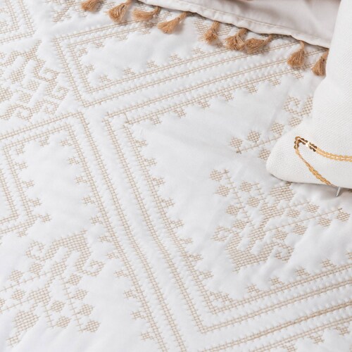 Edredón Ligero Matrimonial Luxus + Fundas Greta ESQUIMAL.