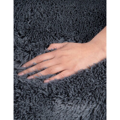 Tapete Alfombra Decorativa Peludo 1.20m X 1.70m - Pimienta-Gris Obscuro ESQUIMAL