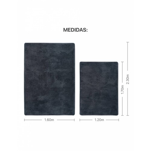 Tapete Alfombra Decorativa Peludo 1.20m X 1.70m - Pimienta-Gris Obscuro ESQUIMAL
