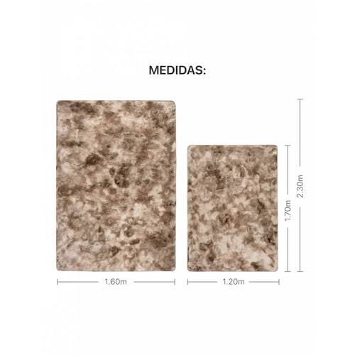 Tapete Alfombra Decorativa Peludo 2.30m X 1.60m - Caramelo-Khaki ESQUIMAL