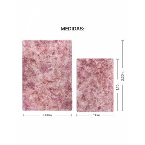 Tapete Alfombra Decorativa Peludo 1.20m X 1.70m - Merengue-Rosa ESQUIMAL
