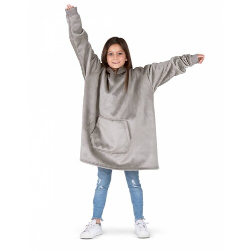 Sudadera Cobija Con Capucha Y Borrega Para Niña - Gris ESQUIMAL