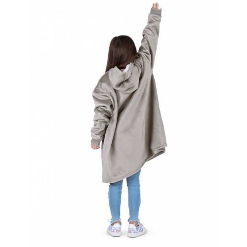 Sudadera Cobija Con Capucha Y Borrega Para Niña - Gris ESQUIMAL