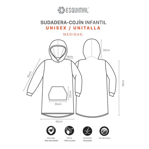 Sudadera Infantil Convertible En Cojín Y Peluche Tiburon Feroz ESQUIMAL
