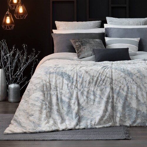 Cobertor King Size Jumbo Edredón Invernal Luxus Afelpado Carrara (blanco-gris) ESQUIMAL