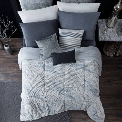 Cobertor King Size Jumbo Edredón Invernal Luxus Afelpado Carrara (blanco-gris) ESQUIMAL