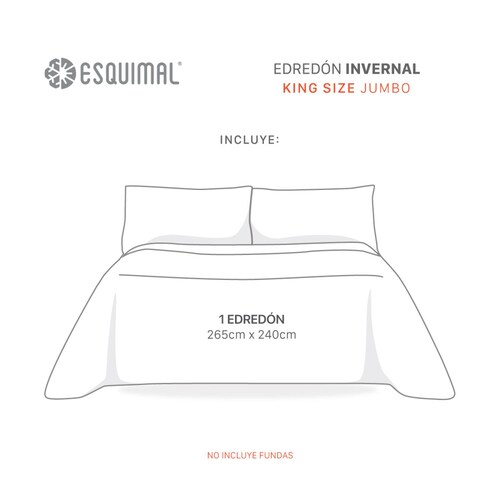 Cobertor King Size Jumbo Edredón Invernal Luxus Afelpado Carrara (blanco-gris) ESQUIMAL