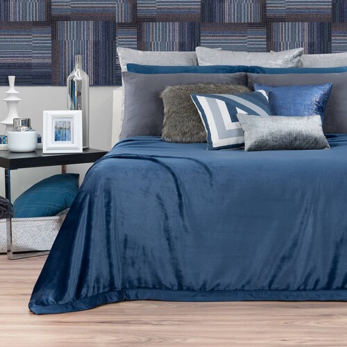 Cobertor King Size Liso Cobija Invernal Ligero Saturno (Azul) ESQUIMAL