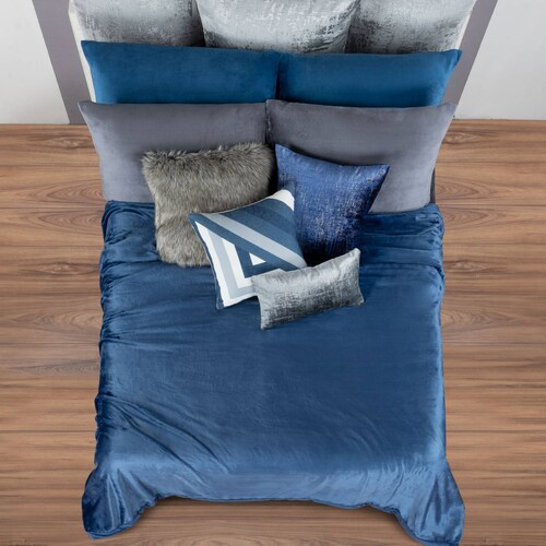 Cobertor King Size Liso Cobija Invernal Ligero Saturno (Azul) ESQUIMAL